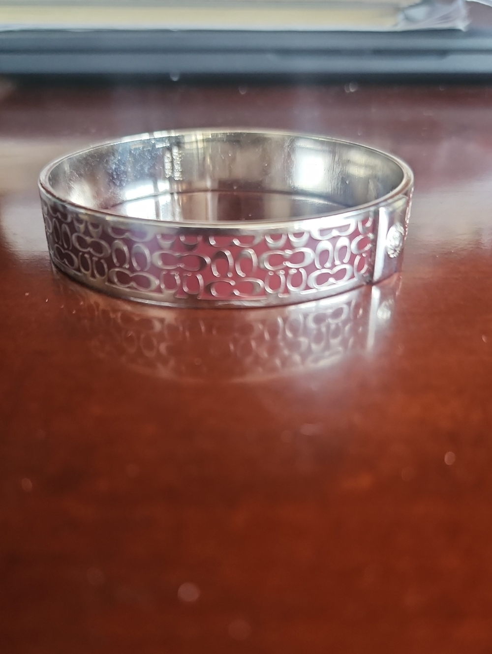 Silver-Tone Patterned Bangle Bracelet - Women's Jewelry
